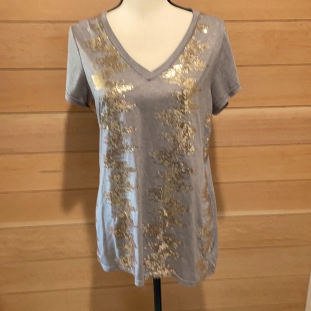 Xhilaration T-Top with Gold Sequins  Size X-Large